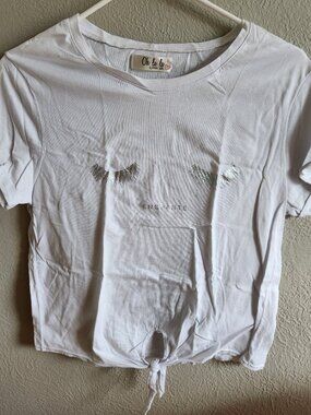 Enchante shirt with tie-front L but fits like a S/M